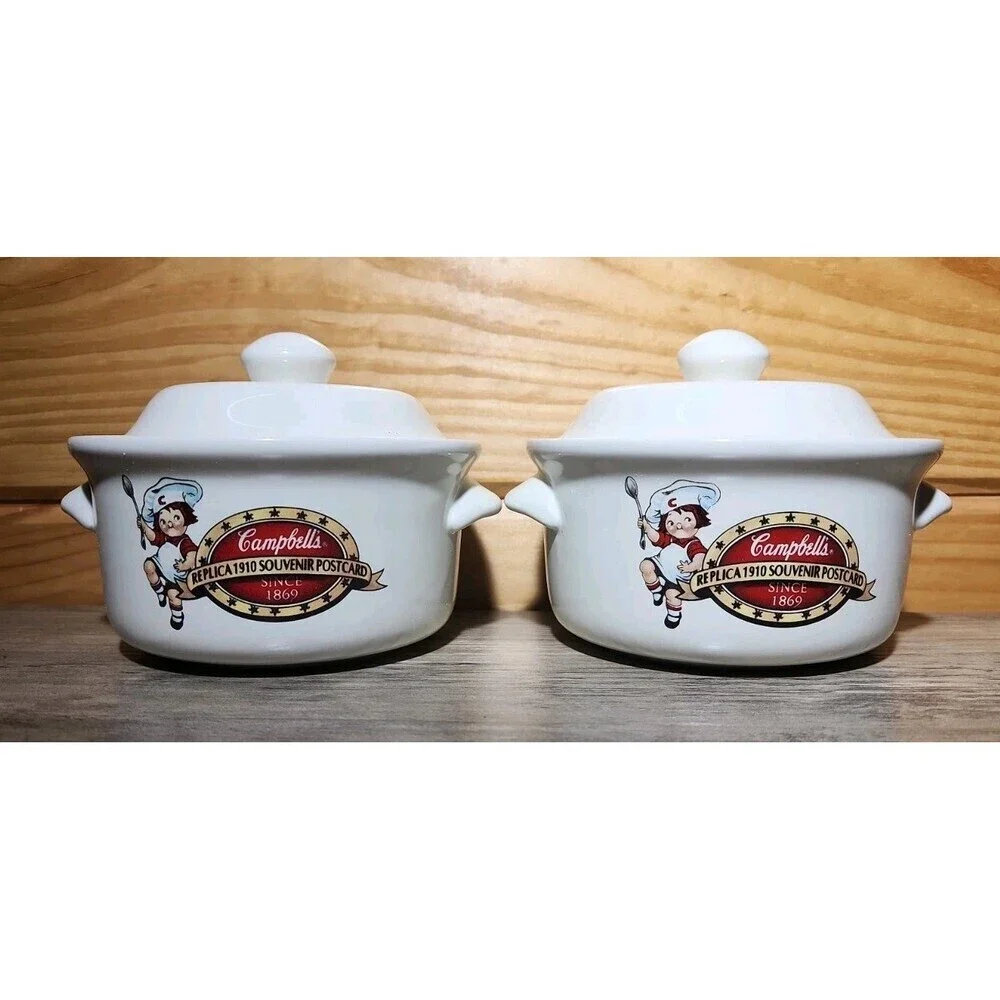 Vintage Campbell Soup Bowls w Lid Campbell’s Kitchen 1994 Campbell’s Soup Kids